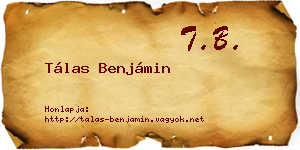Tálas Benjámin névjegykártya